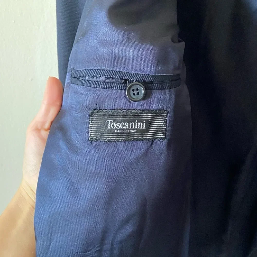 Toscanini Blue Blazer Made in Italy Size 42R